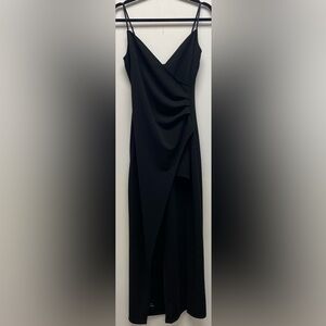 🖤 Le Château Black Wrap-Style Maxi Dress 🖤